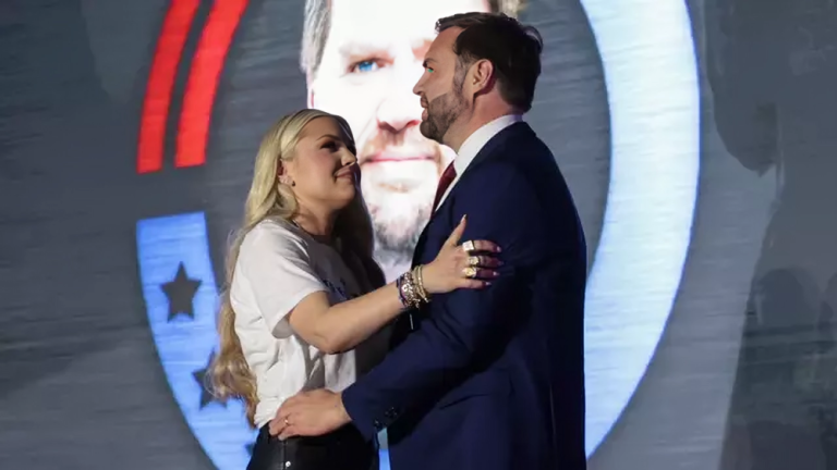 Emotional Moment: Erika Kirk and JD Vance’s Hug Sparks Online Firestorm
