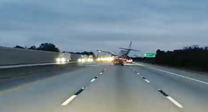 Plane Crashes Onto Car on Busy Highway