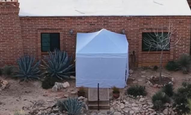 White tent set up outside Nancy Guthrie’s home
